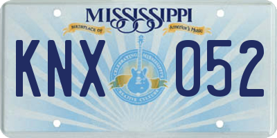 MS license plate KNX052