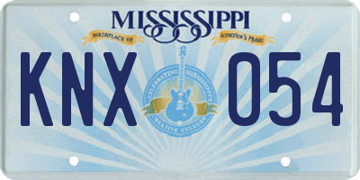 MS license plate KNX054