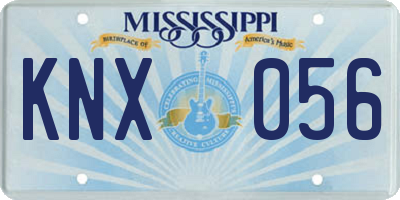 MS license plate KNX056