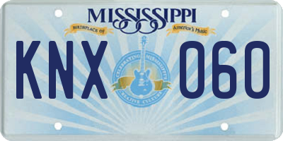 MS license plate KNX060