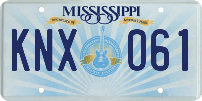 MS license plate KNX061
