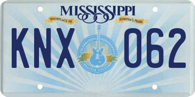 MS license plate KNX062