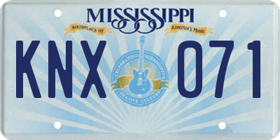 MS license plate KNX071