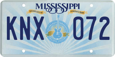 MS license plate KNX072
