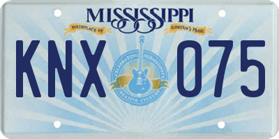 MS license plate KNX075