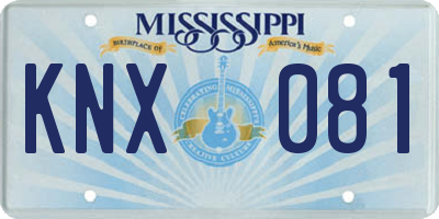 MS license plate KNX081