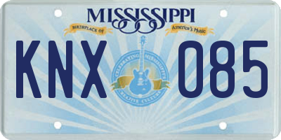 MS license plate KNX085