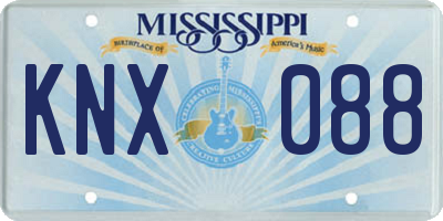 MS license plate KNX088