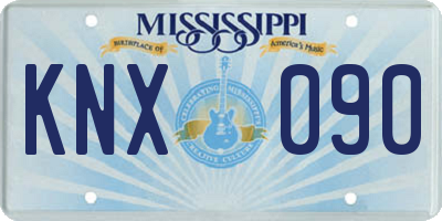 MS license plate KNX090
