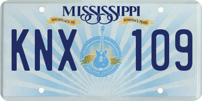MS license plate KNX109