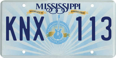 MS license plate KNX113