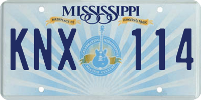 MS license plate KNX114
