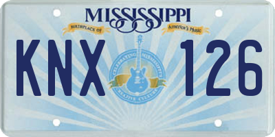 MS license plate KNX126