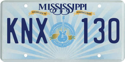 MS license plate KNX130