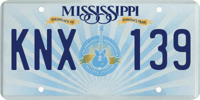 MS license plate KNX139