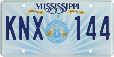 MS license plate KNX144