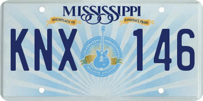 MS license plate KNX146