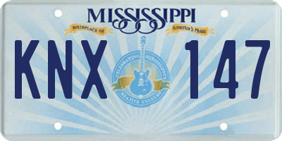 MS license plate KNX147