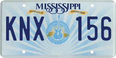 MS license plate KNX156