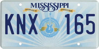 MS license plate KNX165