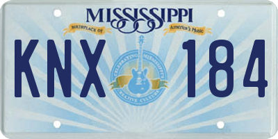 MS license plate KNX184