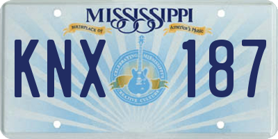 MS license plate KNX187