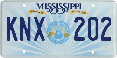 MS license plate KNX202