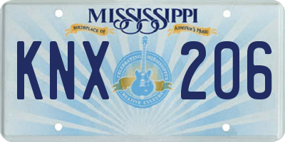 MS license plate KNX206