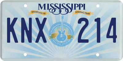 MS license plate KNX214