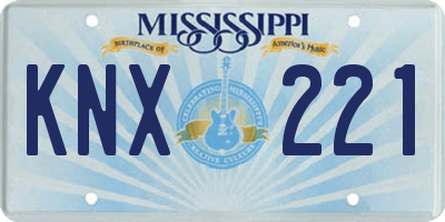 MS license plate KNX221