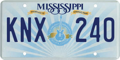 MS license plate KNX240