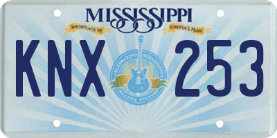 MS license plate KNX253
