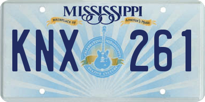 MS license plate KNX261
