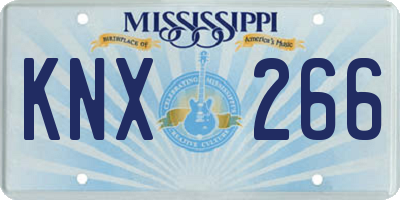 MS license plate KNX266