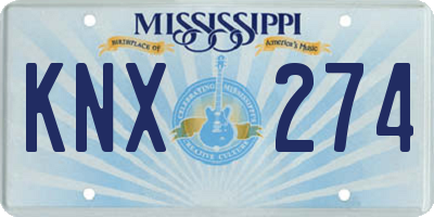 MS license plate KNX274