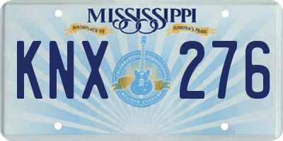 MS license plate KNX276