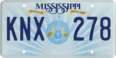 MS license plate KNX278