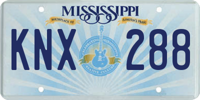MS license plate KNX288