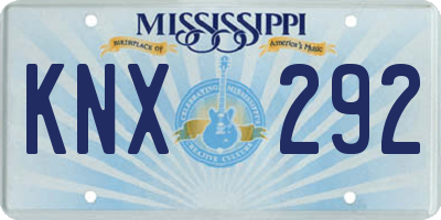 MS license plate KNX292