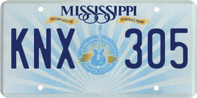 MS license plate KNX305