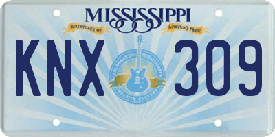 MS license plate KNX309