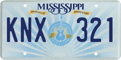 MS license plate KNX321