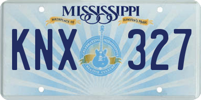 MS license plate KNX327