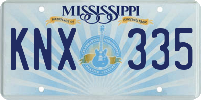 MS license plate KNX335