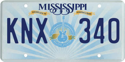 MS license plate KNX340