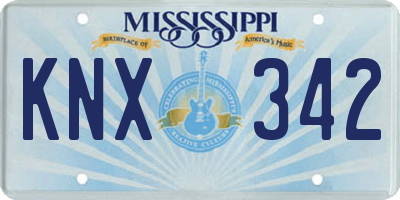 MS license plate KNX342