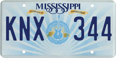 MS license plate KNX344