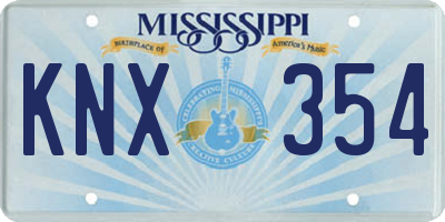 MS license plate KNX354