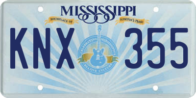 MS license plate KNX355