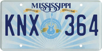 MS license plate KNX364